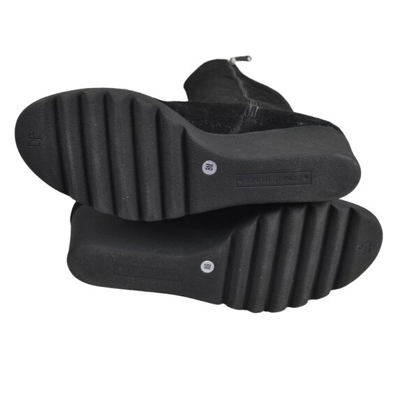 Donald J Pliner Black Suede Tall Boots Wedge Heel Knee High Platform Size 8 - Picture 10 of 13